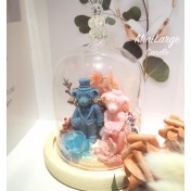 情侶/結婚熊仔永生花玻璃罩工作坊